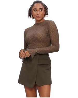 Ibana Tops ,Bruin ,Leer Taola Top