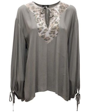 Mason's Grünes Pailletten-Shirt - Grau