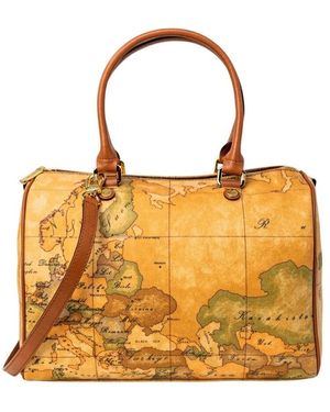 Alviero Martini 1A Classe Beige leder reißverschlusstasche - Gelb