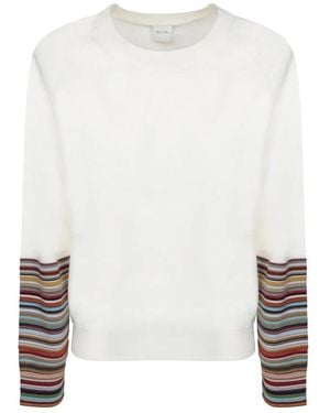 Paul Smith Retro-Stil Bündchen Pullover - Weiß