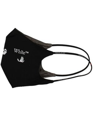 Off-White c/o Virgil Abloh Schwarze Baumwoll-Gesichtsmaske Logo