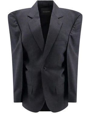 Balenciaga Klassische Graue Wolljacke - Blau