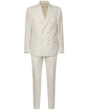 Eleventy Double Breasted Suits - Natural