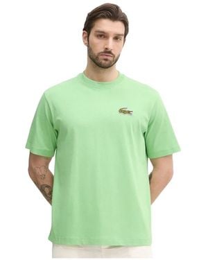 Lacoste Loose Fit Heavy Cotton Badge T-Shirt - Groen