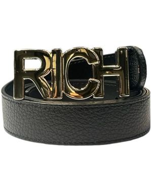 John Richmond Schwarz Gürtel Stilvolles Modeaccessoire