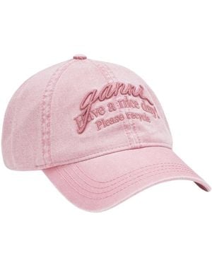 Ganni Gewaschene Baumwollkappe - Pink