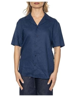 Thinking Mu Short Sleeve Shirts - Blu