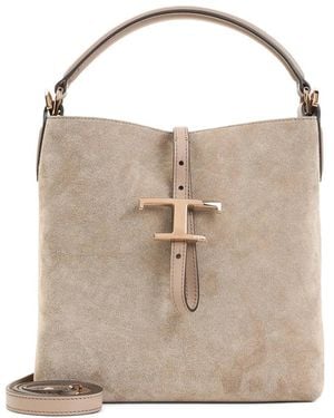 Tod's T Timeless Mini Bucket Bag - Natur