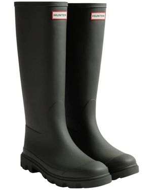 HUNTER Schoenen ,Groen ,Polyester Downpour Hoge Laars - Zwart