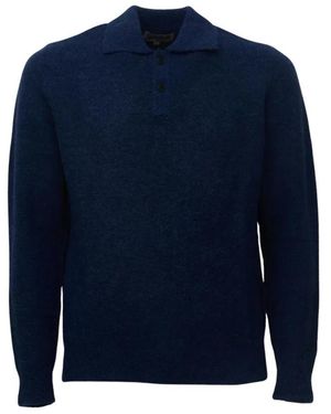 MC2 Saint Barth Tops ,Blauw ,Polo Met Lange Mouwen