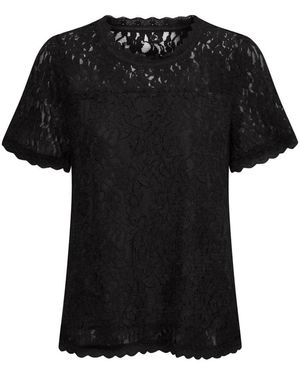 Cream Overhemden ,Zwart ,Kanten Blouse