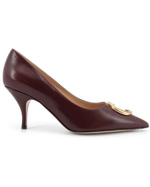 Dior Initials Leren Pumps Met Metal Cd Logo - Bruin