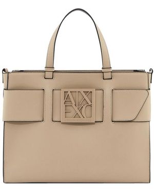 ARMANI EXCHANGE Shopping Bags - Natural