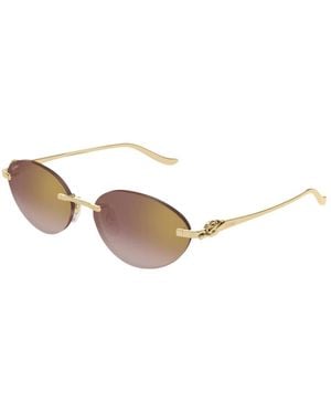 Cartier Cat-Eye Rimless Brillen - Metallic
