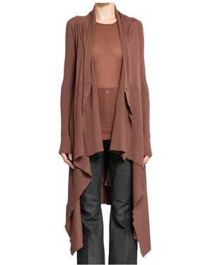 Rick Owens Maglia Long Wrap Cardigan - Bruin