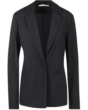 Maliparmi Jassen ,Zwart ,Jersey Blazer Met Laser-Cut Mouwen