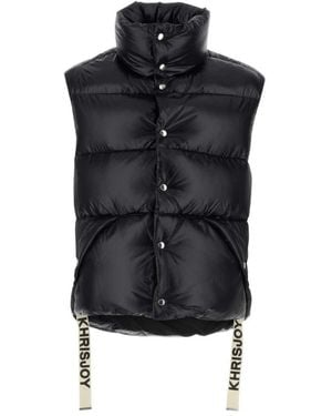Khrisjoy Nylon Sleeveless Shiny Down Puffer Jacket - Blue