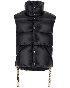 Khrisjoy Nylon Sleeveless Shiny Down Puffer Jacket - Blue