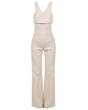 Patrizia Pepe Taillierter Jumpsuit Mit V-Ausschnitt - Weiß