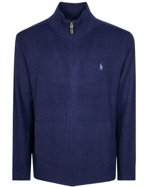 Polo Ralph Lauren Truien & Vesten ,Blauw ,Wol Ls Fz Pp Long Sleeve Full Zip
