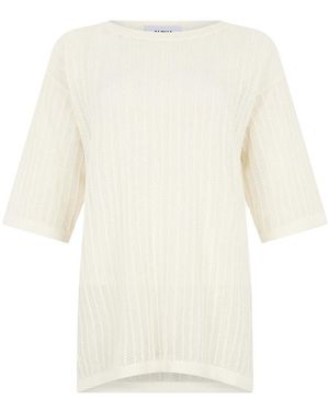 Alpha Studio Round-Neck Knitwear - White