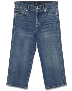 7 For All Mankind Cropped Jeans - Blue