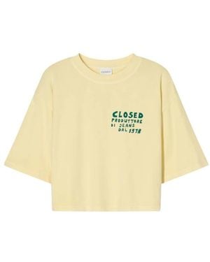 Closed Tops ,Geel ,Katoen Cropped T-Shirt