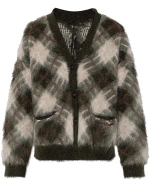 Acne Studios Truien & Vesten ,Veelkleurig ,Wol Mohair V-Neck Vest - Groen