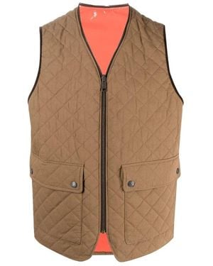 DSquared² Jassen ,Bruin ,Katoen Omkeerbaar Gewatteerd Vest Jas