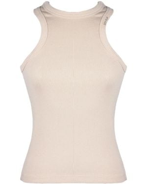 Dondup Sleeveless Tops - Natural