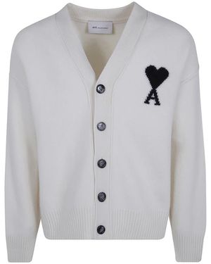 Ami Paris Truien & Vesten ,Wit ,Cardigans - Grijs