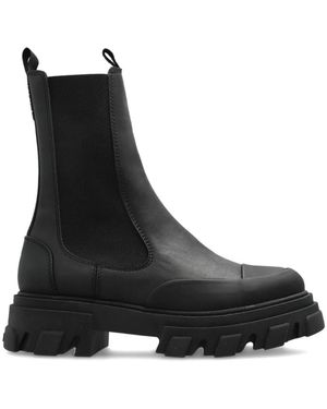Ganni Schwarze Slip-On Chunky Stiefel