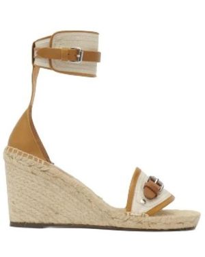 Isabel Marant Leren Sleehak Sandalen Met Ronde Neus - Metallic