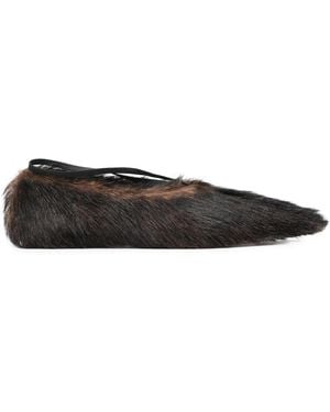 Plan C Pelz ballettflats - Schwarz