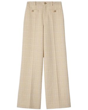 Gucci Katoenmix Broek Met Ruitpatroon - Naturel