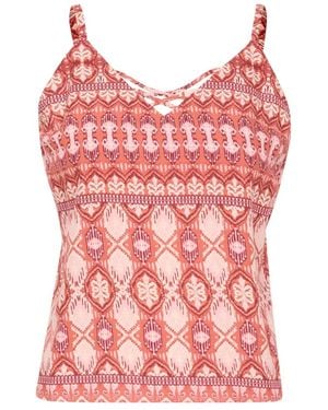Cream Sleeveless Tops - Pink