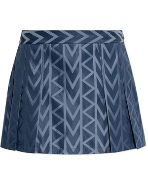 Michael Kors Rokken ,Blauw ,Polyester Mk 2000 Logo Geplooide Minirok