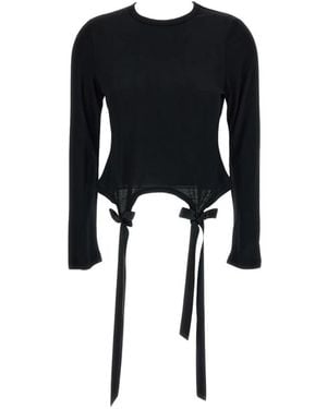 Simone Rocha Bow Tail Easy Long Sleeve T-Shirt - Zwart