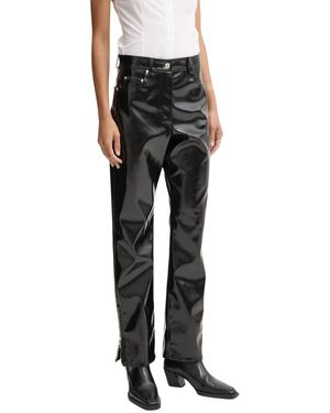 MSGM Broeken ,Zwart ,Leer Lakleren Broek