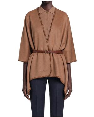 Max Mara Dubbele Wol Broadcloth Cape - Bruin