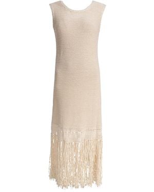 Sandbeige Knitted Dresses - Neutro