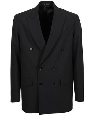 Grifoni Blaue Doppelreiher-Jacke - Schwarz