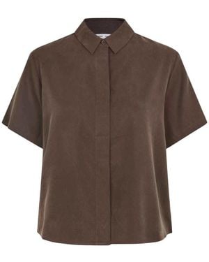 Samsøe & Samsøe Overhemden ,Bruin ,Mina Ss Shirt