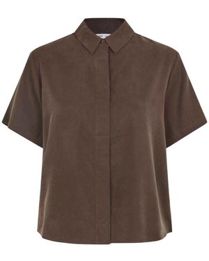 Samsøe & Samsøe Overhemden ,Bruin ,Mina Ss Shirt