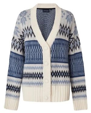 Lexington Truien & Vesten ,Blauw ,Katoen Scandinavisch Geïnspireerde Jacquard Gebreide Cardigan