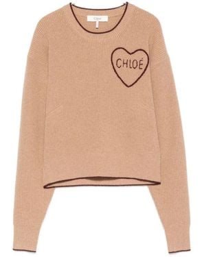Chloé Round-Neck Knitwear - Natural