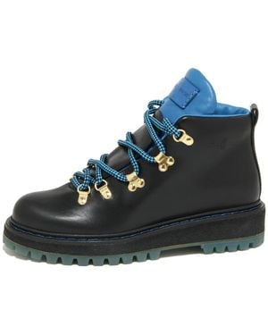 Car Shoe Lace-Up Boots - Azul