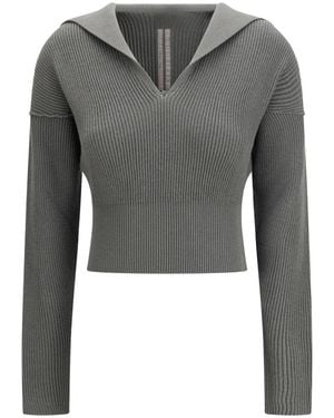 Rick Owens V-Neck Knitwear - Gris
