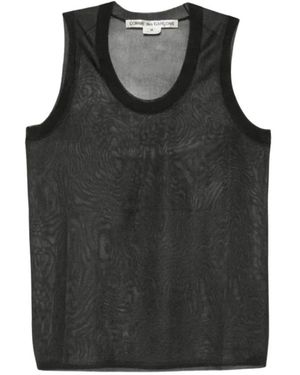 Comme des Garçons Tops ,Zwart ,Mouwloze Trui Met Ronde Hals