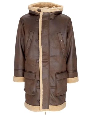 Alpha Industries Jassen ,Bruin ,Polyester Vintage Arctic Parka Eco-Leren Jas